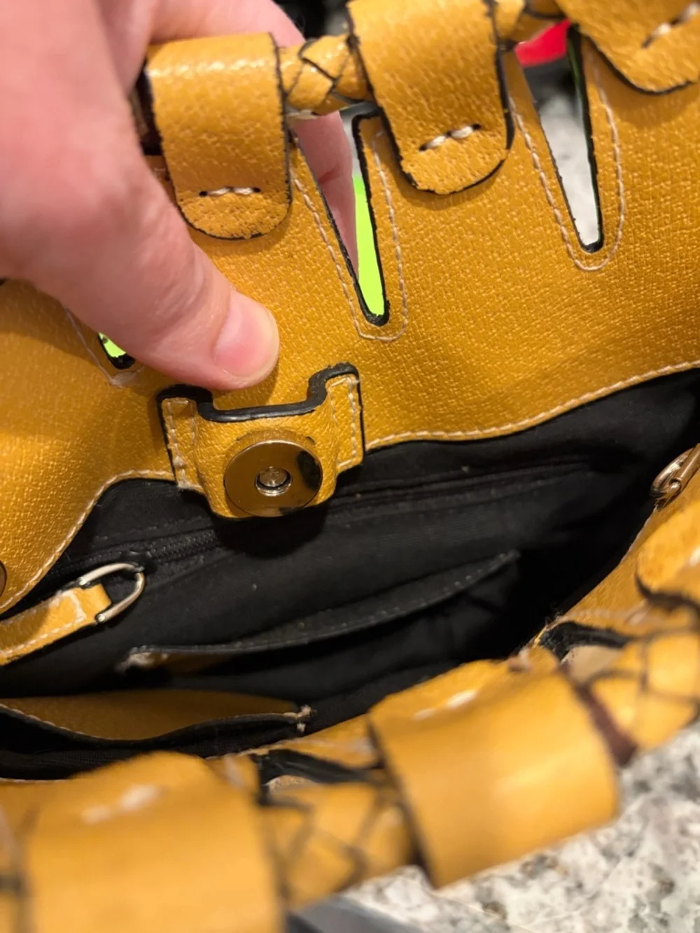Mustard Yellow Braided Handle Mini Satchel Purse Minimalist